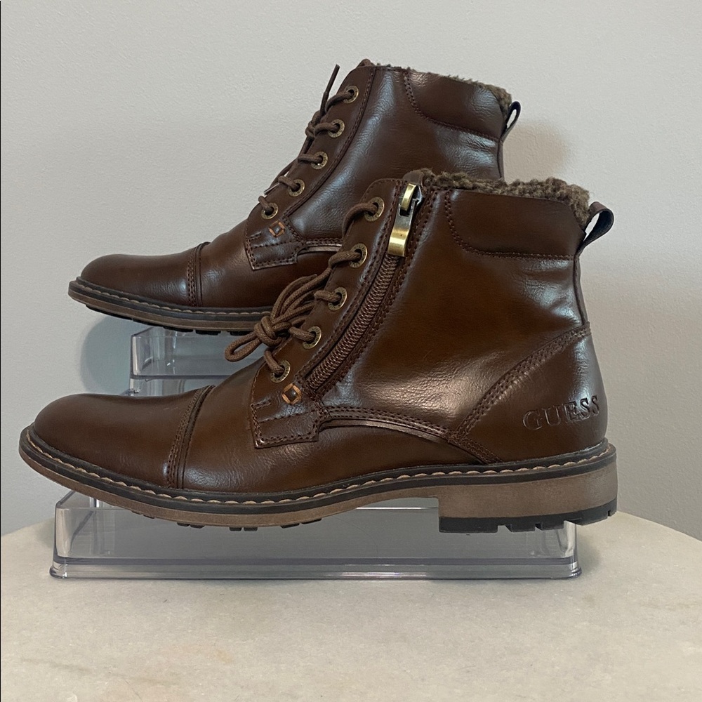 Guess Dark Brown Leather Boots